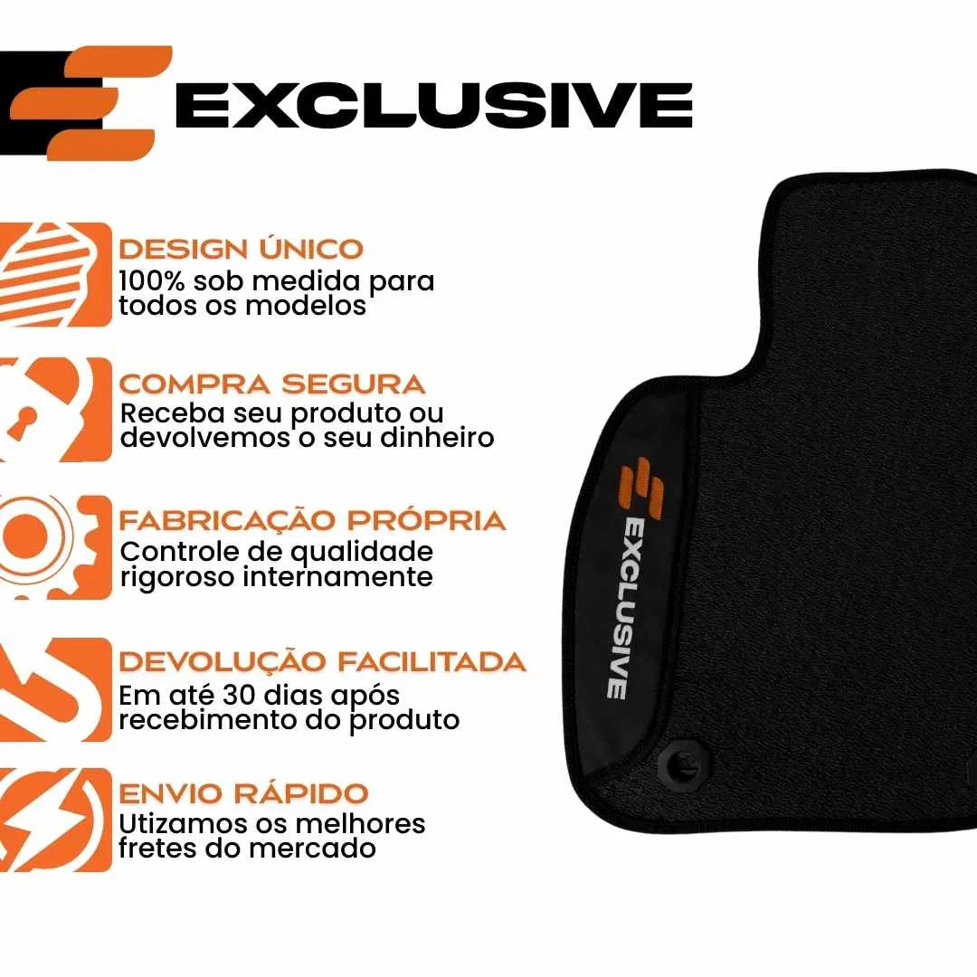 TAPETE BORRACHA PREMIUM JETTA 2011 A 2017 BORDADO 4 PEÇAS