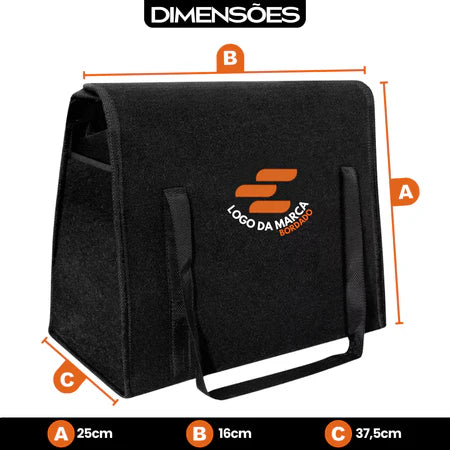 BOLSA ORGANIZADORA DE PORTA MALAS COM BORDADO DA MARCA