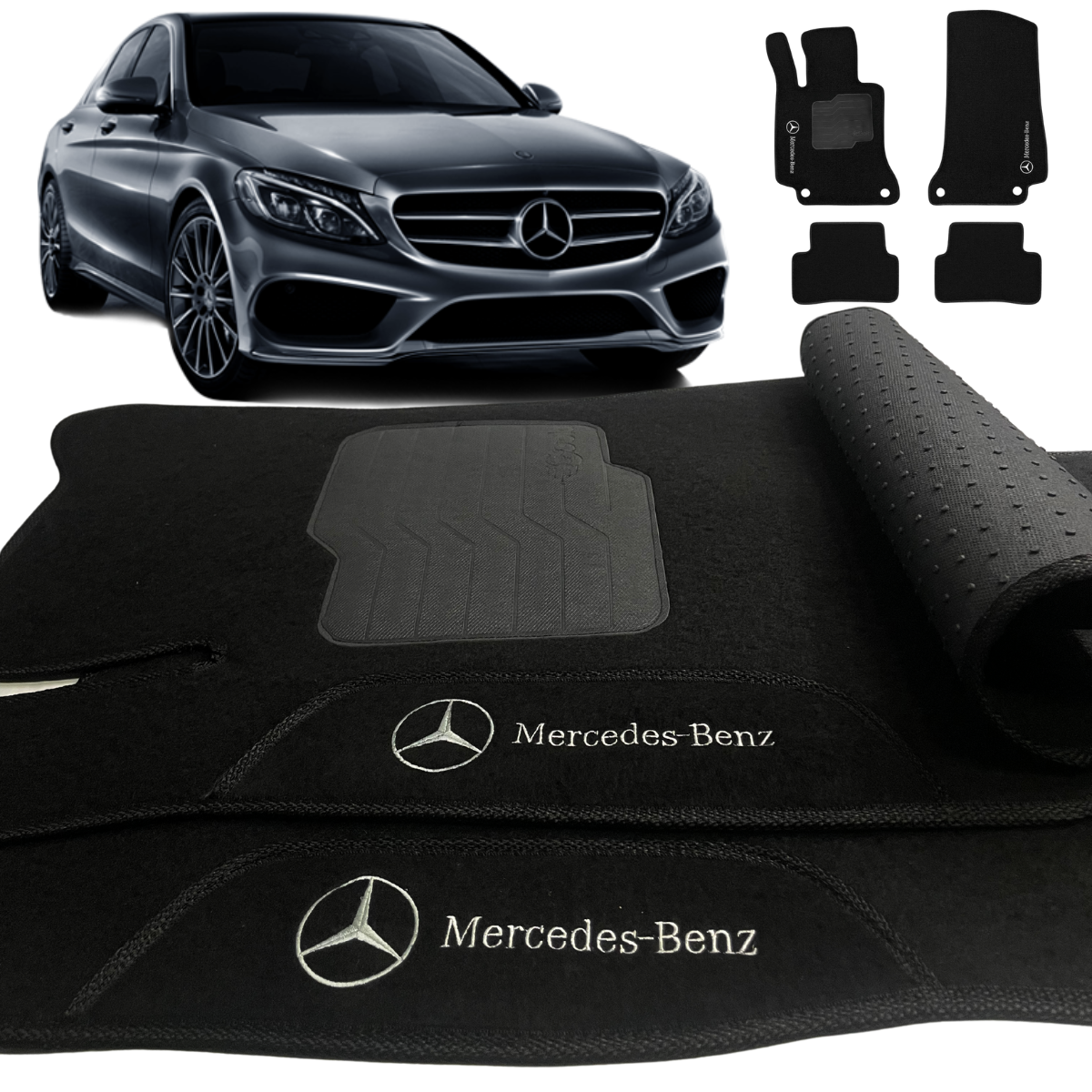 TAPETE CARPETE MERCEDES C180, C200 E C250 2014 A 2019 4 PEÇAS