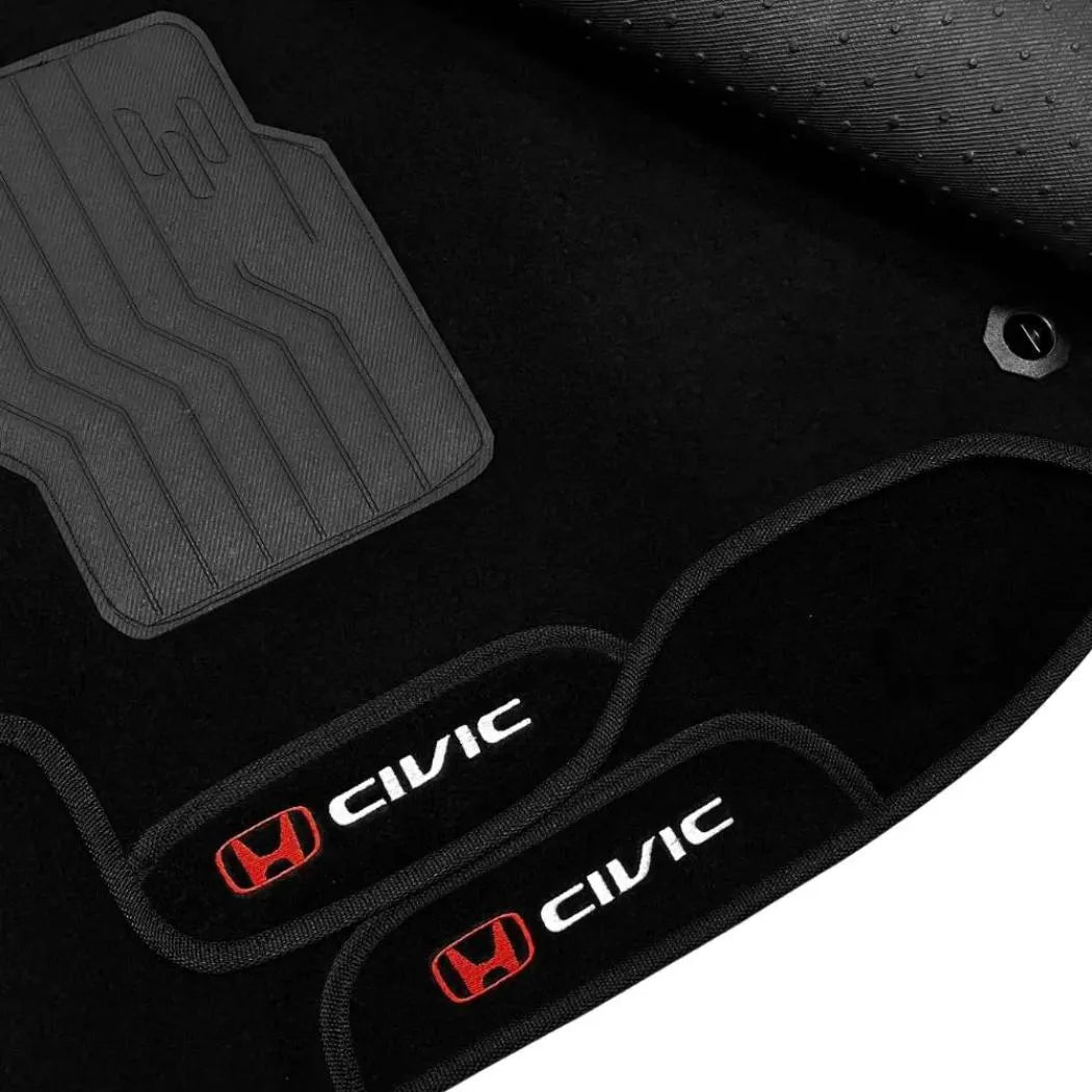 KIT TAPETES CARPETE PORTA MALAS + INTERNOS CIVIC 2012 A 2016
