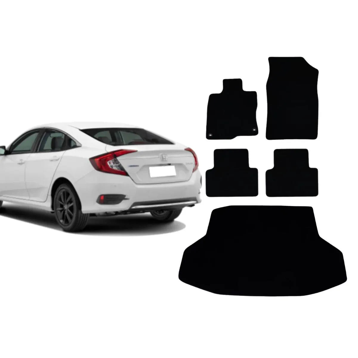 KIT TAPETES CARPETE PORTA MALAS + INTERNOS CIVIC 2017 A 2021