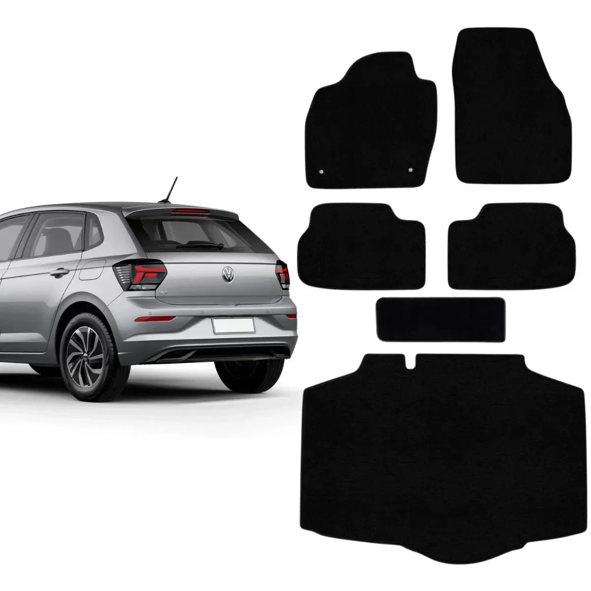 KIT TAPETES CARPETE PORTA MALAS + INTERNOS POLO 2018 A 2024