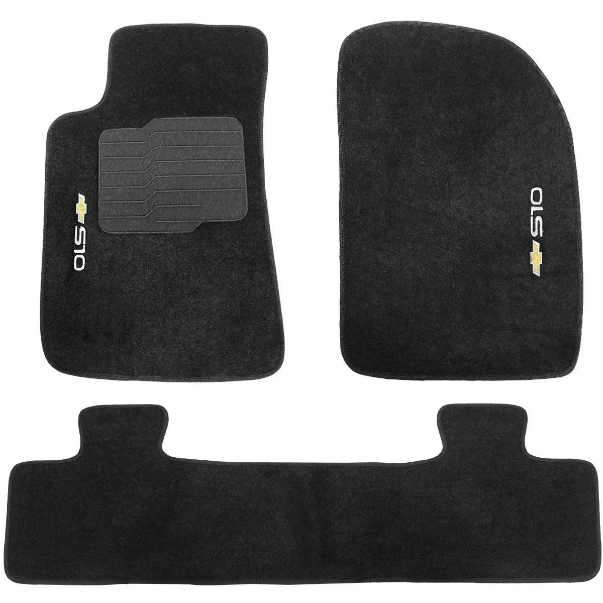 TAPETE CARPETE S10 2012 A 2023 PRETO 3 PEÇAS