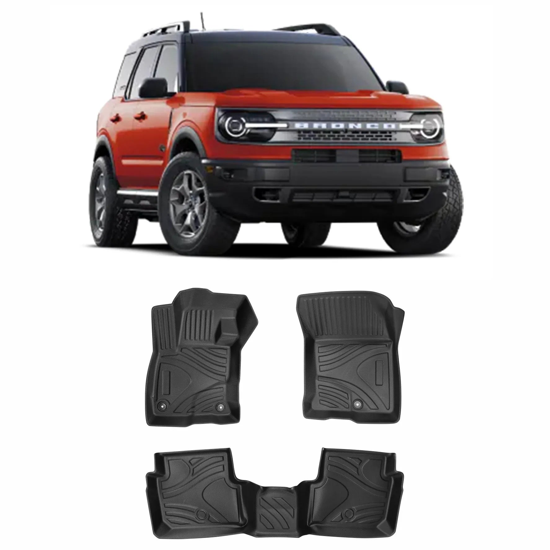 JOGO DE TAPETE BANDEJA PREMIUM FORD BRONCO 2021 A 2024 - COMPLETO