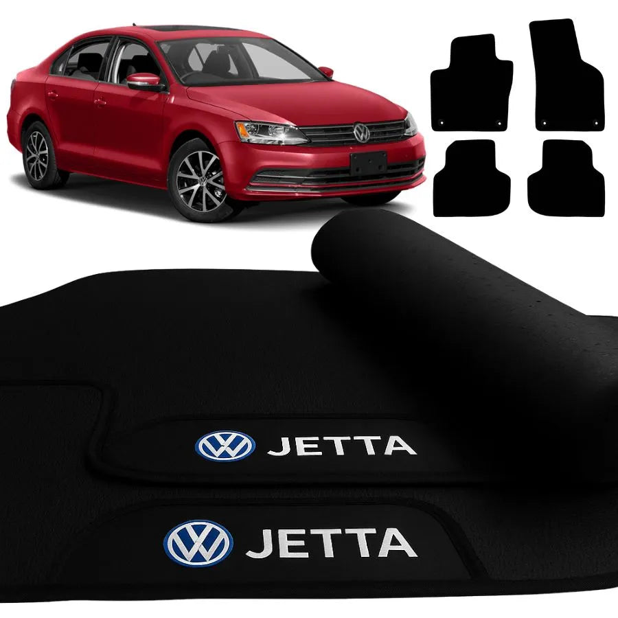 TAPETE BORRACHA PREMIUM JETTA 2011 A 2017 BORDADO 4 PEÇAS