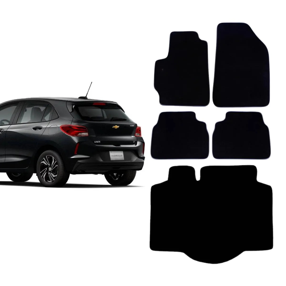 KIT TAPETES CARPETE PORTA MALAS + INTERNOS ONIX HATCH 2020 A 2025