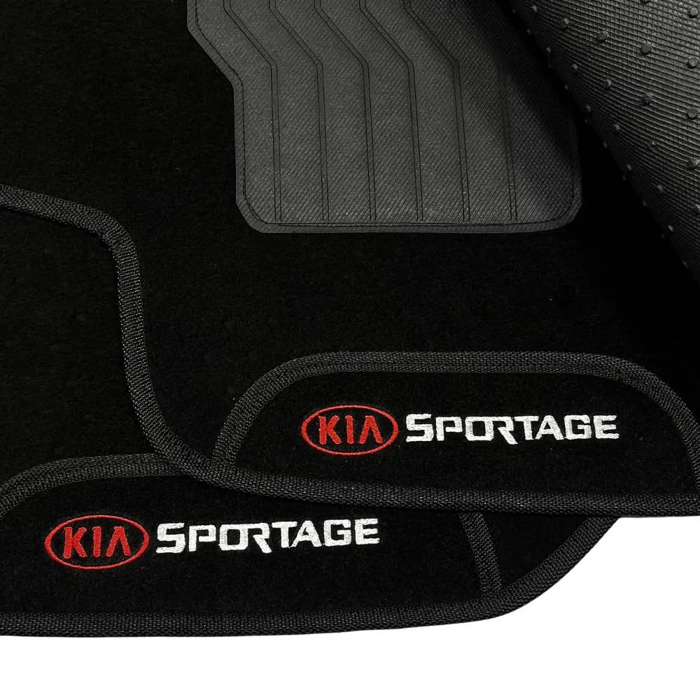 TAPETE CARPETE SPORTAGE 2011 A 2015 BORDADO 3 PEÇAS