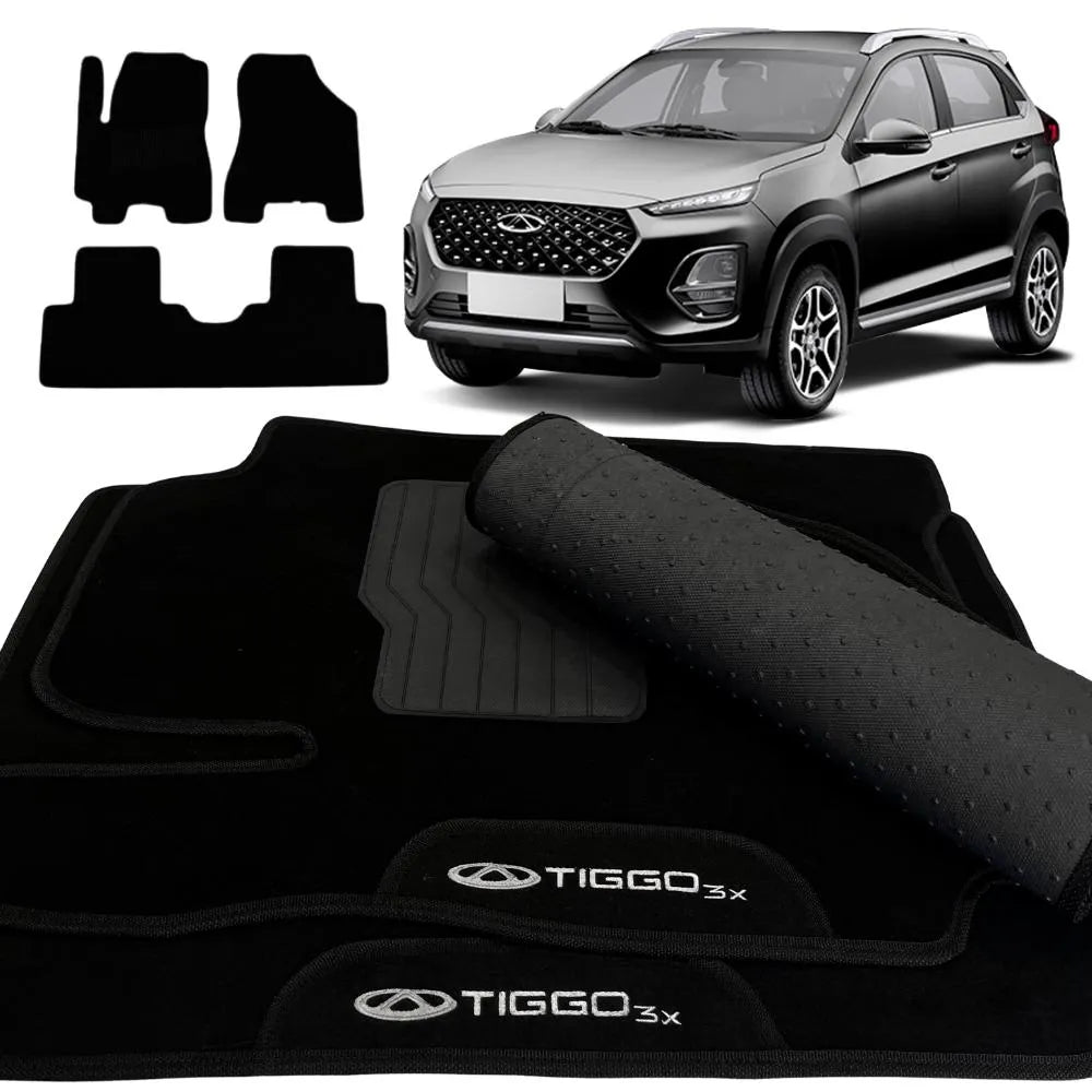 TAPETE CARPETE TIGGO 3X 2021 A 2022 3 PEÇAS