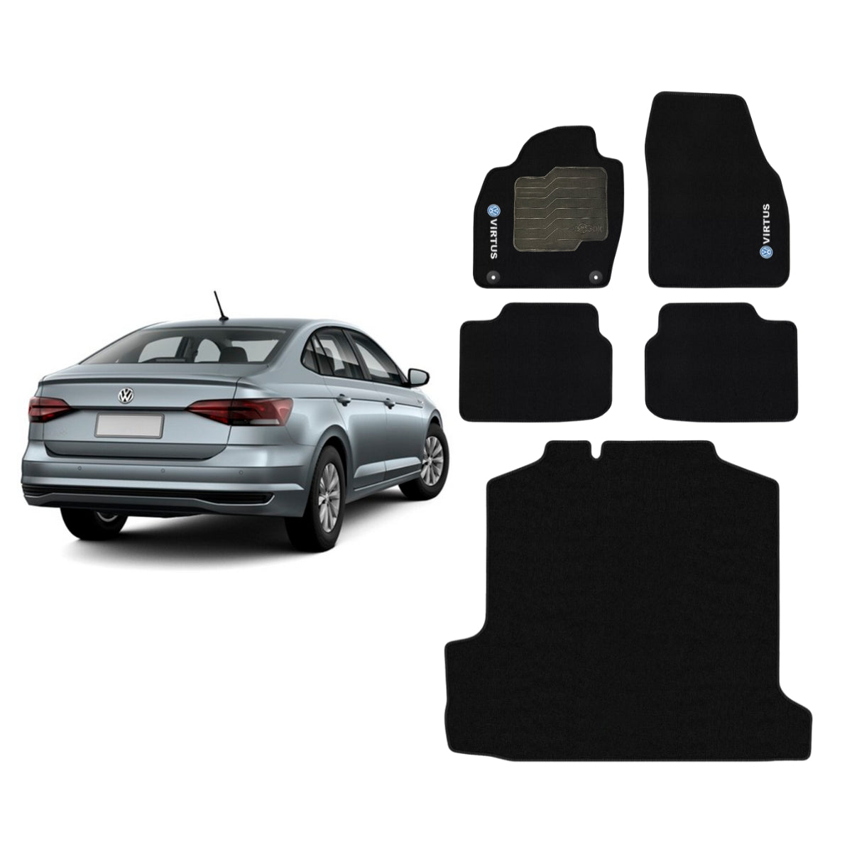 KIT TAPETES CARPETE PORTA MALAS + INTERNOS VIRTUS 2017 A 2024