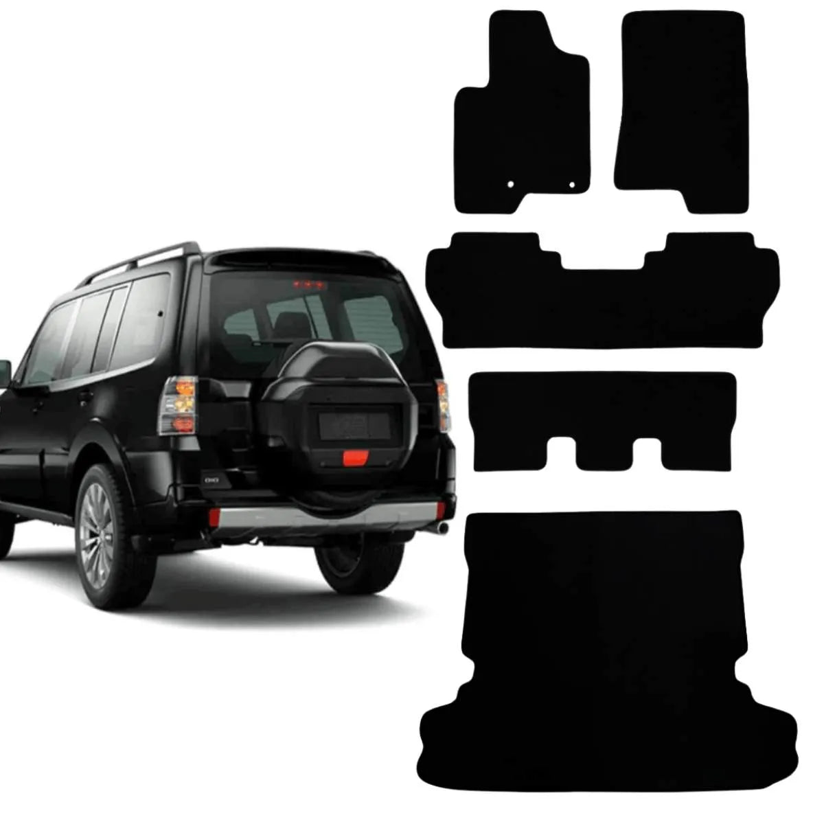 KIT TAPETES CARPETE PORTA MALAS + INTERNOS PAJERO FULL 2000 A 2021 7 LUGARES