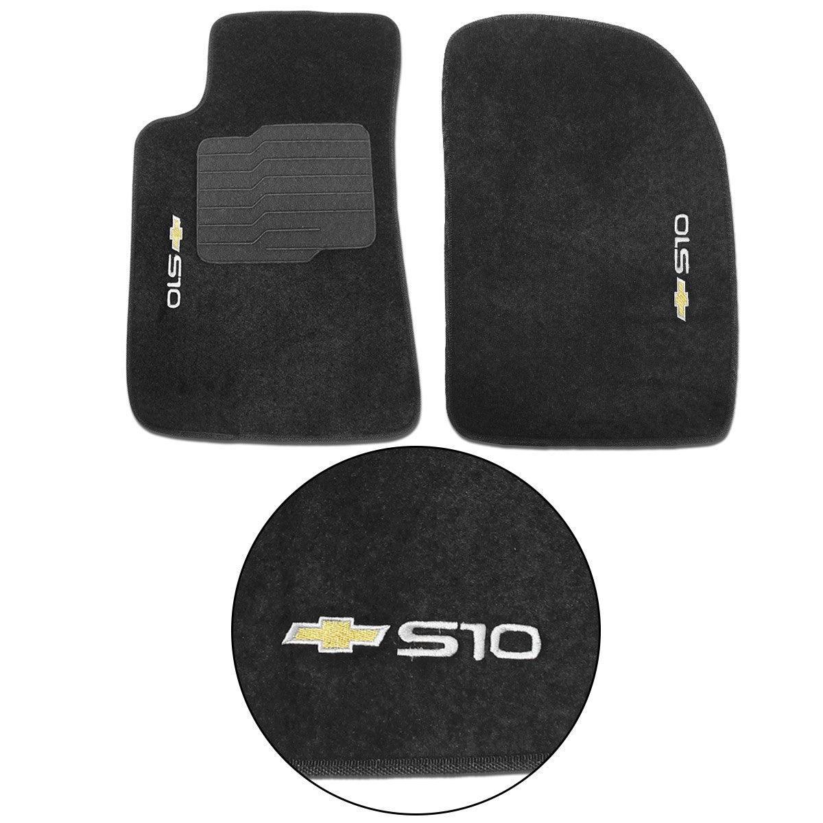 TAPETE CARPETE S10 2012 A 2023 PRETO 3 PEÇAS